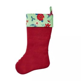 The Pioneer Woman Pioneer Woman Retro Floral Ruffle Burlap Christmas Holiday Stocking