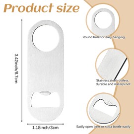 ZCYSRLQIN 12 Pcs Flat Bottle Opener 3.5 x1.18 inches Stainless Steel Beer bottle Openers Heavy Duty Bar Blade Solid Bottle Cap Opener Funny Bartender Bottle Opener for Restaurant Party Supplies,Silver