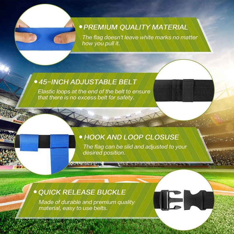 berjalan Football Flag Belts Set for 14 Players, Adjustable Training