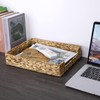 BSTKEY Natural Water Hyacinth Letter Tray Desk File Basket, Woven