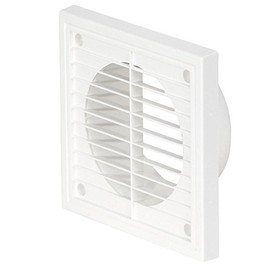 Airflow® External Wall Vent Cover – White Round Plastic Grille for 100mm / 4" Ducting – Weatherproof Air Outlet – 154mm x 154mm