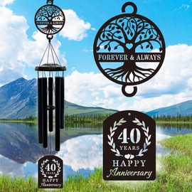 37'' 40th Anniversary Wind Chime Gifts,Golden Wedding Anniversary Presents,Happy 40th Wedding Anniversary Decorations for Parents,Couples,Husband,Wife,Friends