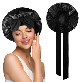JIEYAO Satin Haarhaube für Damen, Doppelseitig Seidenhaube Zum Schlafen Locken Schlafhaube Haare Schützen für die Nacht Elastisch Weiche Satin Bonnet Verstellbare Bonnet Sleep Cap für Mädchen Rosa