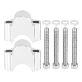 7/8in 30mm Handlebar Risers Clamp Bars Kit Universal Parts for Motorcycle Off Road ATV(Silver )