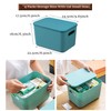 HapiLeap Storage Boxes With Lids, Stackable Plastic Storage Baskets for