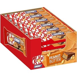 Chunky Kitkats Peanut Butter 42g Chocolate Bars Bulk Box Chocolate Treat (Pack of 24)