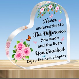 JMIMO Retirement Gifts for Women Leaving Gifts for Colleagues Coworker Going Away Gift Acrylic Keepsake for Friends Retired Teachers Nurses Doctor Mum Retirees Boss Leader