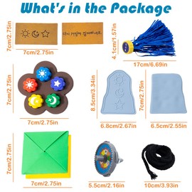 ASDTGOE Creative DIY Craft Kit, Gonggi Korean Game Set - Traditional Tossing Game Collection: Jebi Chagi, Gonggi Stone Catching, Biseokchigi, Paeng-y, and Ddakji - Perfect for Family Parties