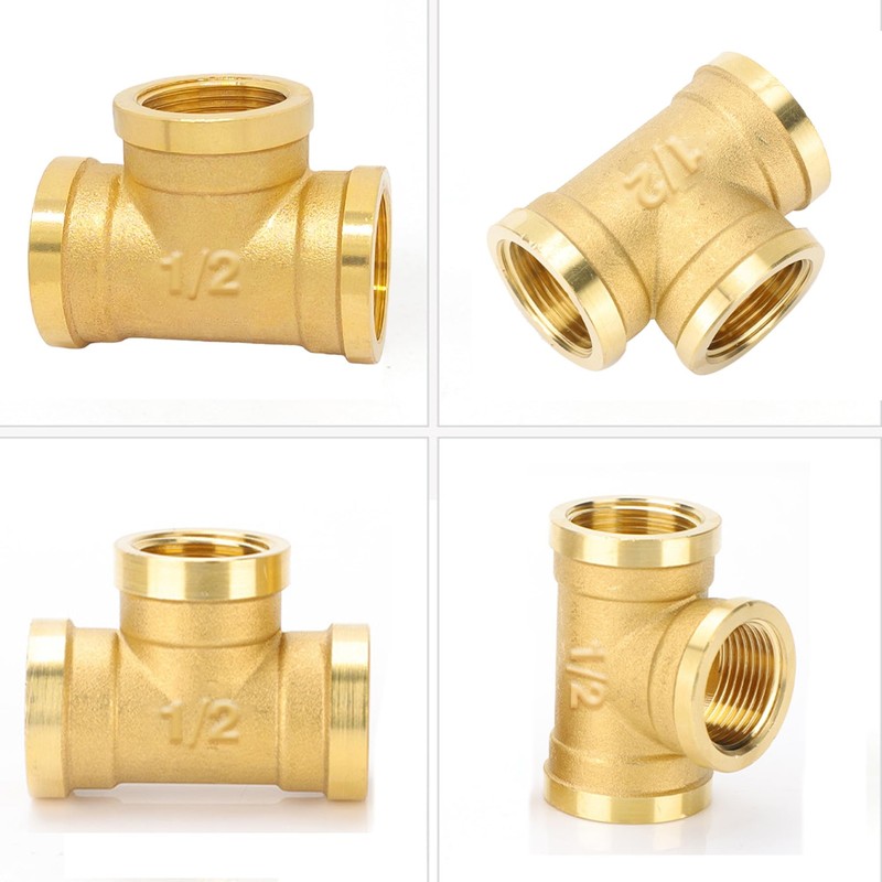 Brass 90° T-Fitting, Three G3/4 Inch Female Threads (24 mm