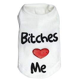 DroolingDog Small Dog Clothes White Dog Shirt Puppy Sweater Pet T-Shirt for Small Dogs, Medium, White