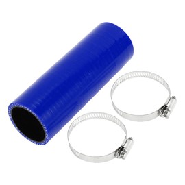 X AUTOHAUX Straight Coupler Silicone Hose with Clamps 1.77" ID 5.91" Length 0 Degree Car Silicone Hose Coolant Hose 4-Ply 5mm Thick Air Intake/Turbo/Intercooler Piping Tube Black Blue 1 Set