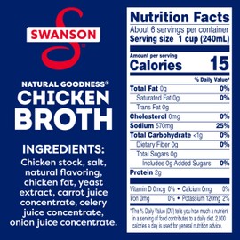 SWANSON S Natural Goodness Chicken Broth, 48 oz Carton