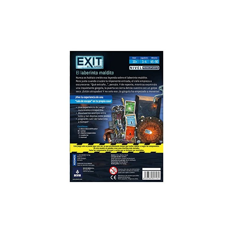 Devir Exit Laberinto Maldito Juego de Mesa en Español
