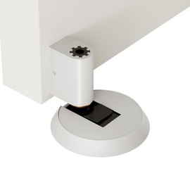 DOOROOM 1 Pack Solid Brass Windproof Door Stopper, Mechanical PushLock Design No Drill Installation Heavy Duty & Wall Protector, Ideal for Offices Home Use Baby & Pet Friendly