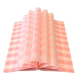 150pcs Pink and White Gingham Wax Paper Sheets Deli Wraps Tray&Basket Liner Deli Paper Wax Paper Baking Paper Colored Parchment Paper Greaseproof for Food (25 * 22cm)