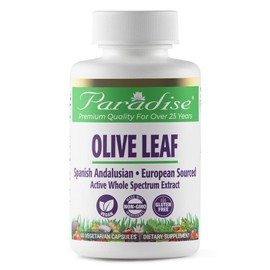 Paradise Herbs Olive Leaf Extract from Spanish Andalusian Olive Trees, Non GMO, Vegan, Gluten Free, 60 Vegetarian Capsules