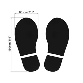 PATIKIL 5.9 x 2.5 Inch Footprints Floor Stickers, 4 Pairs PVC Shoes Footprint Floor Wall Stairs Decal Sticker for Home Classroom Decoration Black