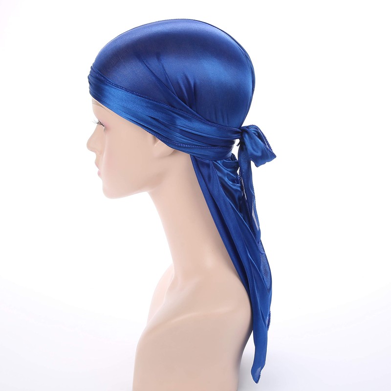 Fxhixiy Durag - Gorro de satén para 360 olas, Azul