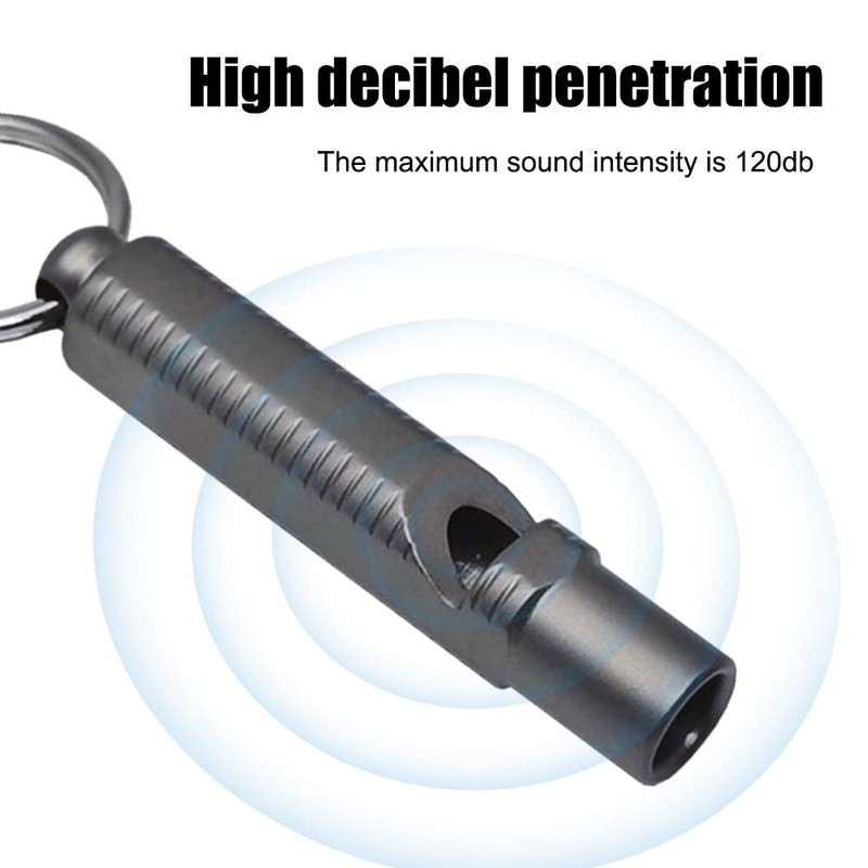 Emergency Whistle, 120db Waterproof Titanium Whistle With Key Ring Attachment