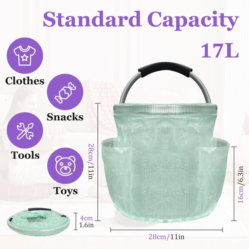 IHOMAGIC 17L Cleaning Caddy for Cleaning Supplies, Foldable Tool Bucket