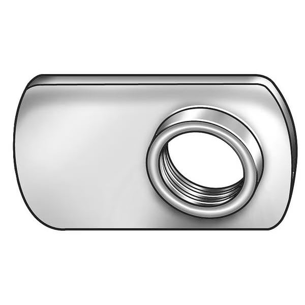 Tab Weld Nut, #8-32, Stainless Steel, 7/16 in Wd, 5/8