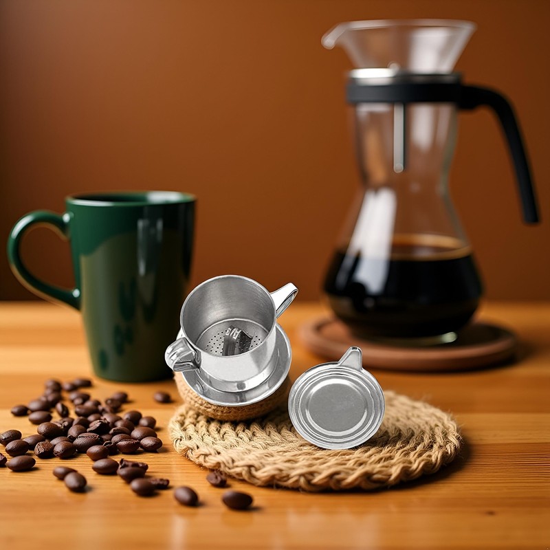 1 Set Vietnamese Coffee Filter Stainless Steel Coffee Pot Drip
