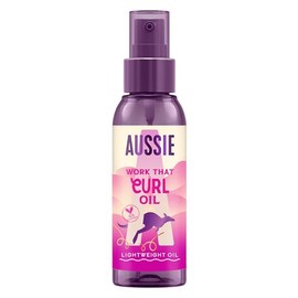 Aussie Work that Curl Lightweight Oil 100ml for Wavy, Curly and Coily Hair | Multi-Tasking Hair Serum to Boost Shine, Moisturise & Nourish Curly Hair. Infused with Macadamia Nut Oil.Vegan & Cruelty free