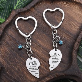 Mother Birthday Gifts for Daughter Mom Keychain Set Gift for Daughter Mother Mom Long Distance Mother's Day Gifts for Mom Mama Mommy Matching Mother Daughter Keyring Gifts from Daughter Mom