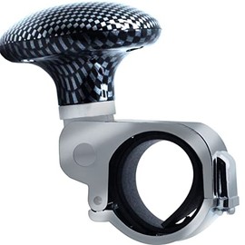 Car Steering Wheel Spinner Knob ABS Head Metal Ring Carbon Fiber Pattern