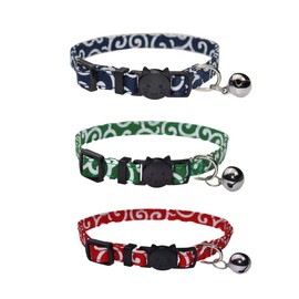 THAIN Cat Collar, Arabesque Collar, Includes Safety Buckle, Cute, Collar, Cat, Scrunchie, Safe, Japanese Style, Stylish, Includes Bell