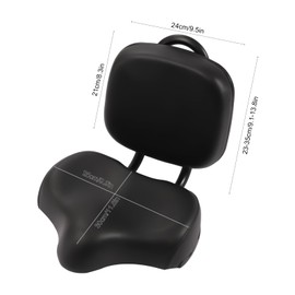 YIYIBYUS Bicycle Saddle Bike Seat with Backrest Cushion Extra Wide Bicycle Tricycle Saddle Seat Wide Bicycle Tricycle Saddle Seat with Back Support for Mountain Bike, Road Bicycle (Black)