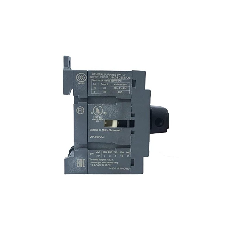 ABB OT16F3 Disconnect Switch, NON-Fused, 16A