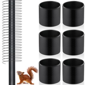 Qualirey 6 Pcs Metal Squirrel Baffle Squirrel Proof Spring for Bird Feeders Spring Coil Guard Protects Hanging Bird Feeders for Outdoor(Black)