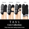 TAVI NOIR Kai Fashion Crew Grip Socks, Small, Heather Grey