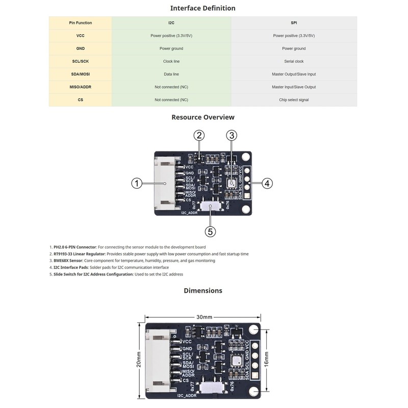 BME680 Environmental Sensor Module - Temperature, Humidity, Pressure & Gas
