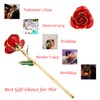 MAXSPT Mom Gifts Red Rose,Gold Dipped Rose Made from Real