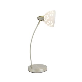 Simple Designs LD1000-WHT Porcelain Flower Desk Lamp