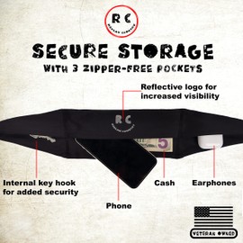 Reklaw Country Running Belt, Adjustable Running Waist Pack with 3 Quick Access Pockets for Phone Storage during Exercise and Travel with Water Resistant Material (Camo)