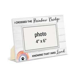 ILSYINH Rainbow Bridge Dog Memorial Gifts Picture Frame, Pet Memorial Gifts for Cats, Loss of Dog Sympathy Gift, Pet Keepsake Photo Frame for 4x6 Picture