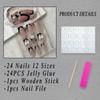 ROFIBUT French Tip Press on Nails Short Square Fake Nails
