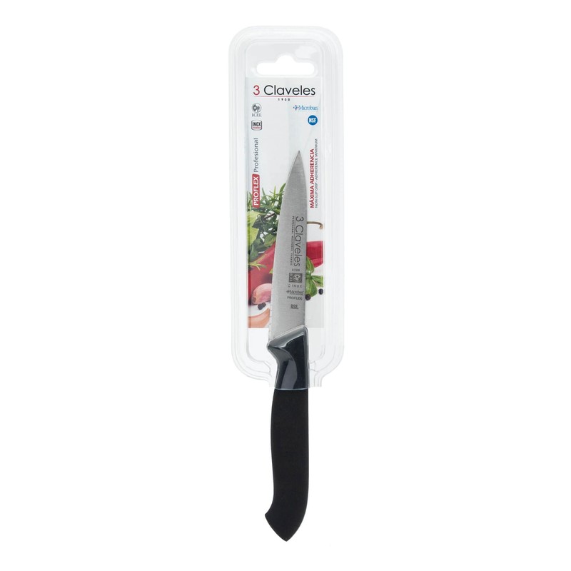 3 CLAVELES CUCHILLO VERDURAS Proflex Negro 10 cm - 4"