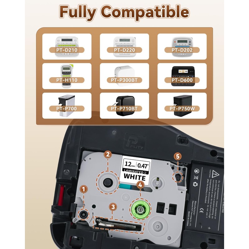 TZe-231 2-Pack Label Tape Compatible for Brother TZe-231 TZe231 TZ-231