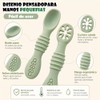 10PCS Juego Cucharas Masticables de Silicona,cucharas masticables de silicona arcoíris,con