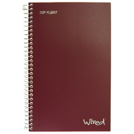 Top Flight Wired 3-Subject Notebook, 120 Sheet