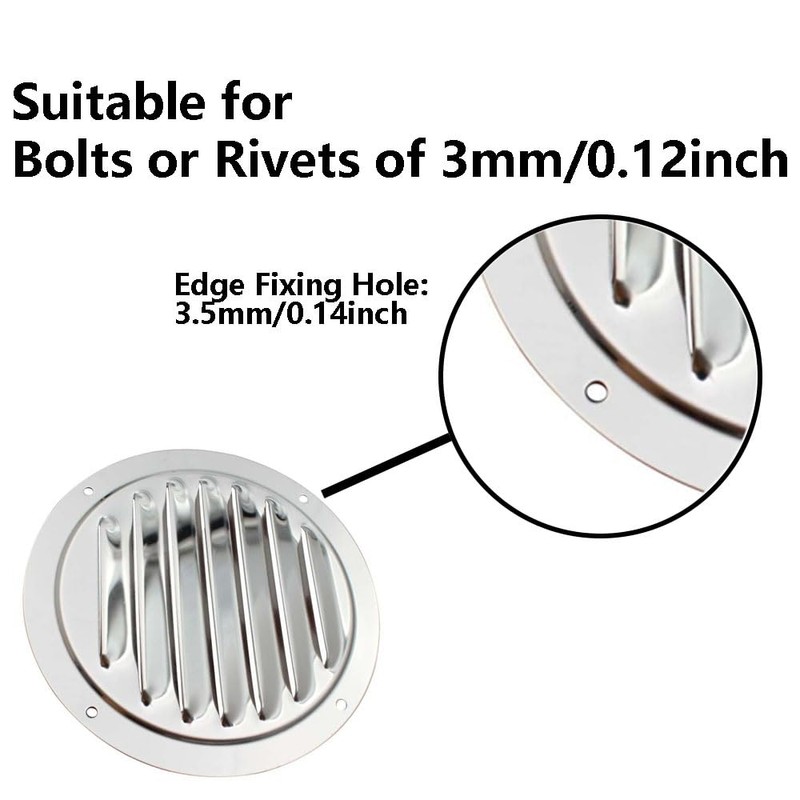 Round Louvered Vent, 316 Stainless Steel Air Vent Grille Ventilator