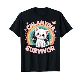 Chlamydia Survivor Cat Funny Adult Humor Inappropriate T-Shirt