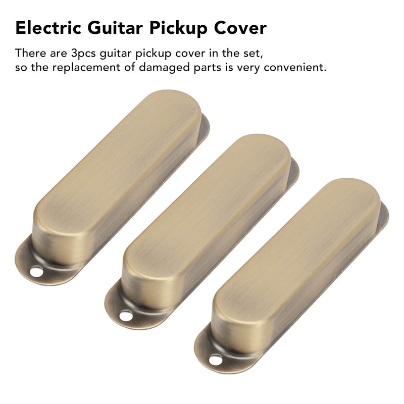 3Pcs Electric Guitar Single Coil Pickup Cover Copper Instrument Accessory