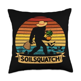 Garden Bigfoot Soilsquatch Gardener Bigfoot Soilsquatch Plant Garden Soil Gardeing Men Women Throw Pillow, 18x18, Multicolor