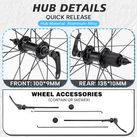 BUCKLOS Road Bike Wheelset 700c Rim Brake with 30mm Depth Rims,23/24/25C Clincher Aluminum Alloy Road Bike Wheels Suitable for 8/9/10 Speed with Quick Release/24Hole