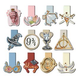 HL001 Magnetic Bookmarks, Pack of 12 Magnetic Bookmarks, Cute Magnetic Page Markers for Students, Boys, Girls, Book Lovers